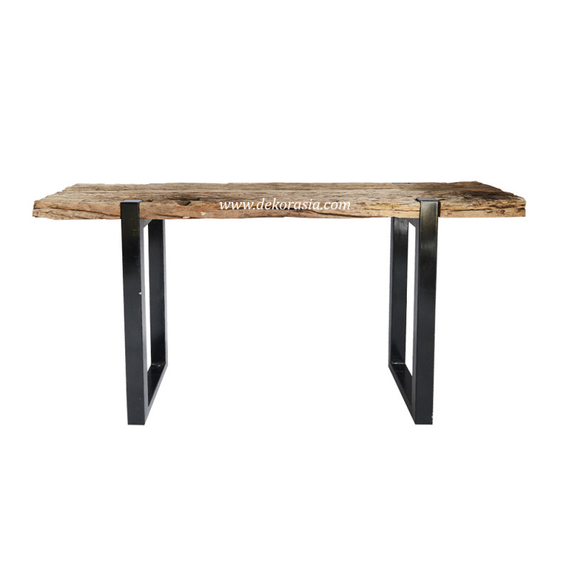 Rustic Wood Console Table, Reclaimed Railway Wood Table Design for Stylish and Home Furniture