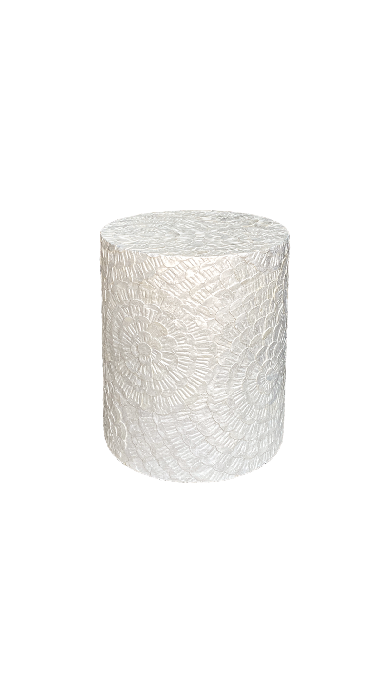 WHITE ROSE PETAL STOOL