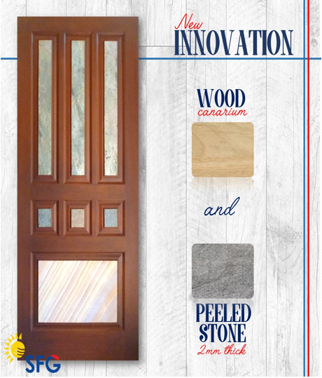 SFG Customized Solid Wood Door - Slate Stone Finish