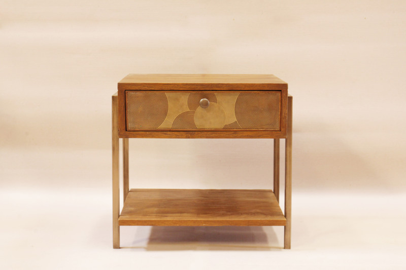 CAB23 Nightstand with Circular Pattern